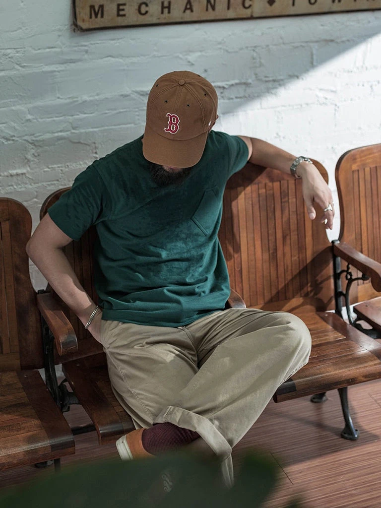 Bronson TOPS 1930s Slanted Pocket Tubular T-Shirt - Green 5 Bronson TOPS 1930s Slanted Pocket Tubular T-Shirt - Green