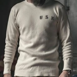 Bronson TOPS US Naval Raschel Knitting Waffle Undershirt