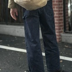 Bronson NEW ARRIVALS Lot 952 HBT Striped Mechanic Pants - Navy