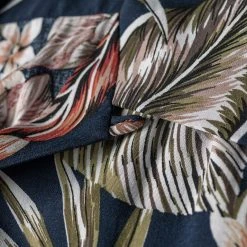 Non Stock Plants & Flowers Pattern Aloha Shirt - Navy