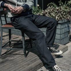 Bronson NEW ARRIVALS 1950s 20.5 Oz Terry Cloth Reverse Weave Sweatpants - Black