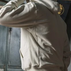 Bronson 21 Oz Military Academy Reverse Weave Hoodie - White TOPS