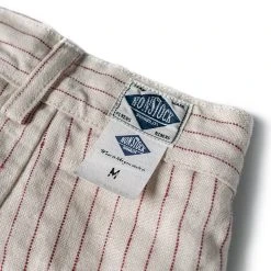 Non Stock Loose Double Pleated Striped 10.5 Oz Linen Shorts