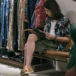 Non Stock Ukiyo-e Tiger & Bamboo Pattern Aloha Shirt - Black