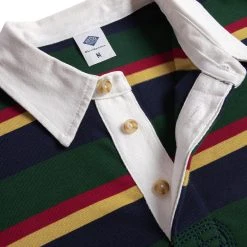 Non Stock Classic Fit Striped Jersey Rugby Shirt - Green Ivy Stripe TOPS 19 Non Stock Classic Fit Striped Jersey Rugby Shirt - Green Ivy Stripe TOPS