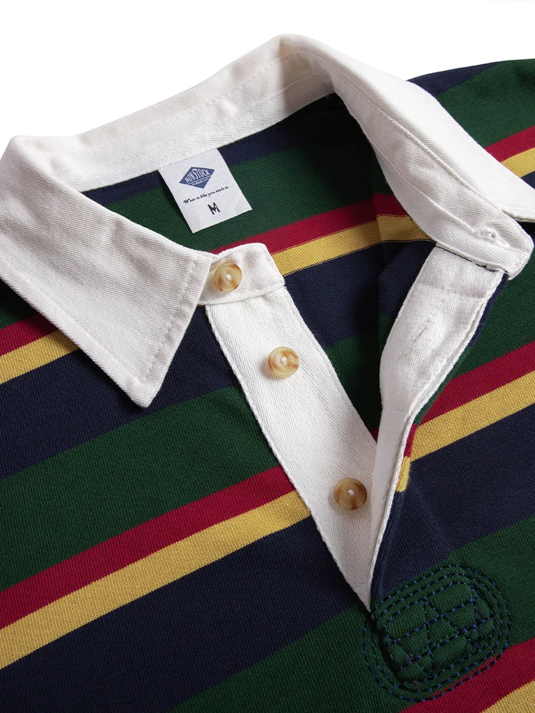 Non Stock Classic Fit Striped Jersey Rugby Shirt - Green Ivy Stripe TOPS 7 Non Stock Classic Fit Striped Jersey Rugby Shirt - Green Ivy Stripe TOPS