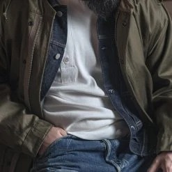 Bronson 14 Oz Side Closing Henley T-Shirt - White Long Sleeve T-Shirts 18 Bronson 14 Oz Side Closing Henley T-Shirt - White Long Sleeve T-Shirts