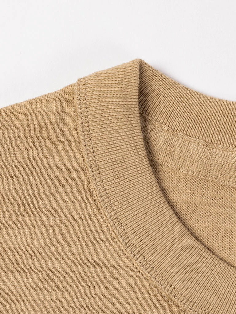 Non Stock TOPS 10.5 Oz US Cotton Tubular Gusset T-Shirt - Sand 13 Non Stock TOPS 10.5 Oz US Cotton Tubular Gusset T-Shirt - Sand