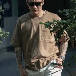 Non Stock 9.8 Oz Cotton Classic Pocket T-Shirt - Khaki 21 Non Stock 9.8 Oz Cotton Classic Pocket T-Shirt - Khaki