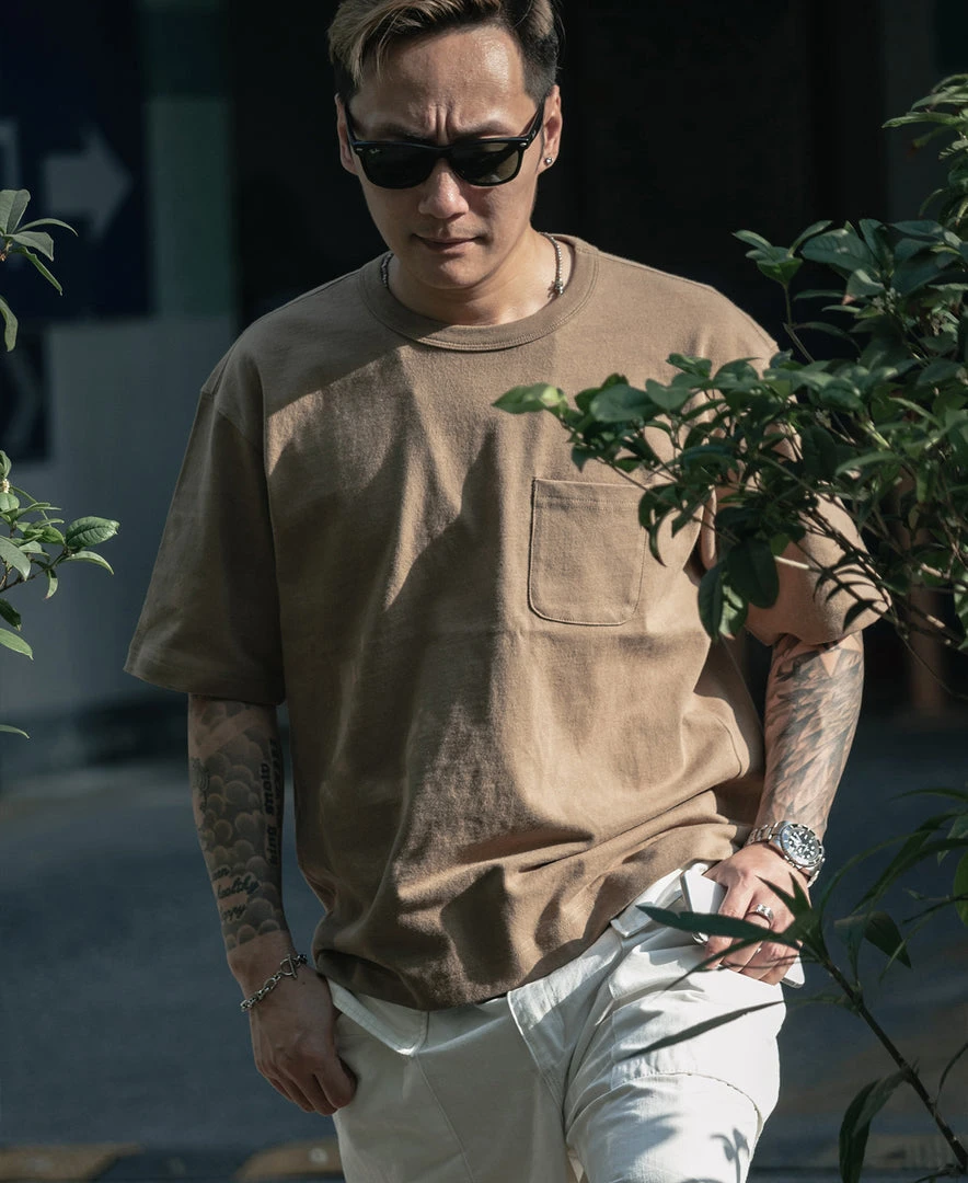 Non Stock 9.8 Oz Cotton Classic Pocket T-Shirt - Khaki 7 Non Stock 9.8 Oz Cotton Classic Pocket T-Shirt - Khaki