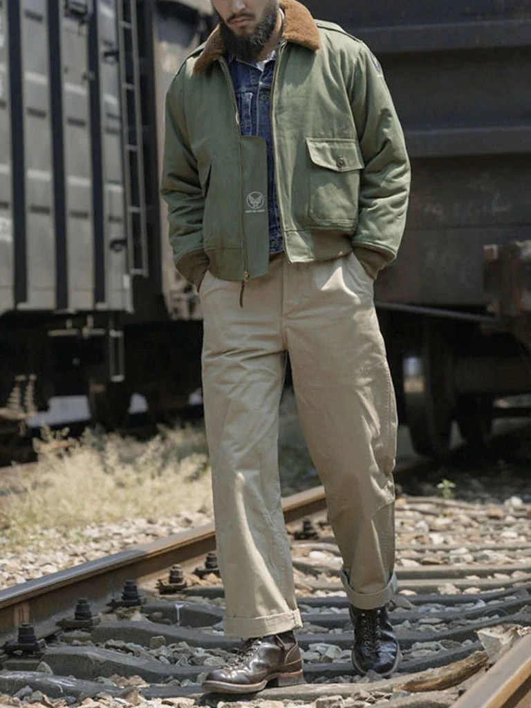 Bronson OUTERWEAR USAAF Type B-10 Flight Jacket - Olive 5 Bronson OUTERWEAR USAAF Type B-10 Flight Jacket - Olive