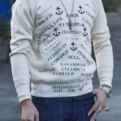 Bronson 1940s USN Anchor & Name Print Training Sweatshirt