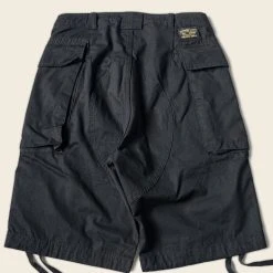 Non Stock NEW ARRIVALS 8.5 Oz Cotton Ripstop Cargo Shorts - Black