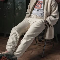 Bronson 1950s 20.5 Oz Terry Cloth Reverse Weave Sweatpants - Apricot