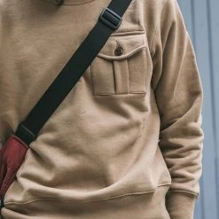 Non Stock TOPS 17.5 Oz Terry Cloth Military Pocket Sweatshirt - Khaki