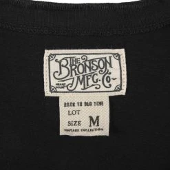Bronson Vintage Long Sleeve Henley T-Shirt - Black TOPS