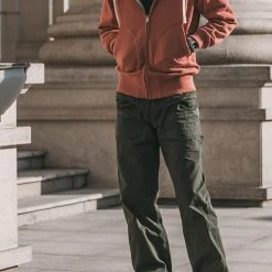 Non Stock TOPS 17.5 Oz Terry Cloth Zip-Up Hoodie - Brick Red