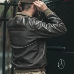 Bronson USAAF Type A-1 Leather Flight Jacket - Dark Brown OUTERWEAR