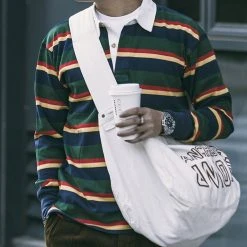 Non Stock Classic Fit Striped Jersey Rugby Shirt - Green Ivy Stripe TOPS 15 Non Stock Classic Fit Striped Jersey Rugby Shirt - Green Ivy Stripe TOPS