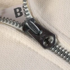 Bronson Motorcycle Turtle Zip Jersey Overweight Sweater - White TOPS