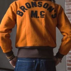 Bronson 1920s Drinking Team Motorcycle Racing Sweatshirt - Orange