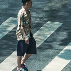 Non Stock Classic Straight Leg Double Pleated Shorts - Navy BOTTOMS