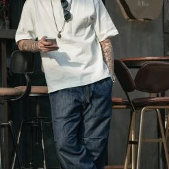 Non Stock NEW ARRIVALS 9.8 Oz Cotton Classic Pocket T-Shirt - White