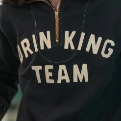 Bronson 1920s Drinking Team Motorcycle Racing Sweatshirt - Navy