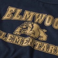 Non Stock Vintage Elmwood Elementary Print Raglan Sleeve T-Shirt TOPS