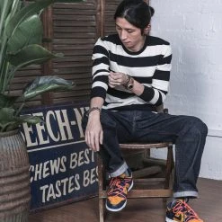 Non Stock 9 Oz Wide Striped Long Sleeve T-Shirt