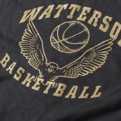 Non Stock Vintage Watterson Basketball Print Raglan Sleeve T-Shirt