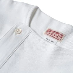 Bronson 14 Oz Side Closing Henley T-Shirt - White Long Sleeve T-Shirts 19 Bronson 14 Oz Side Closing Henley T-Shirt - White Long Sleeve T-Shirts