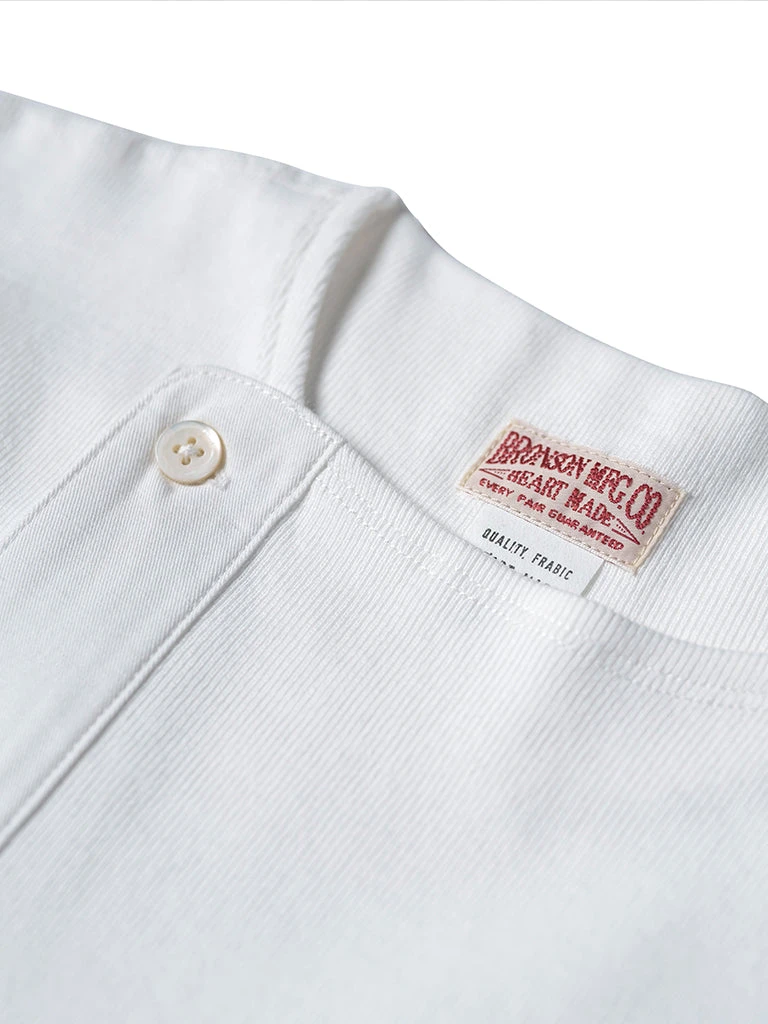 Bronson 14 Oz Side Closing Henley T-Shirt - White Long Sleeve T-Shirts 7 Bronson 14 Oz Side Closing Henley T-Shirt - White Long Sleeve T-Shirts