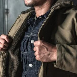 Bronson OUTERWEAR 1940s USN 3rd Type N-1 Woolen Deck Jacket - Khaki Stencil