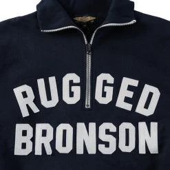 Bronson TOPS Motorcycle Turtle Zip Jersey Overweight Sweater - Black