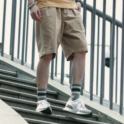 Non Stock BEST SELLERS Classic Straight Leg Double Pleated Shorts - Khaki