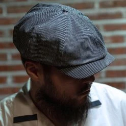Non Stock Old Time Denim Stripe Newsboy Cap BEST SELLERS
