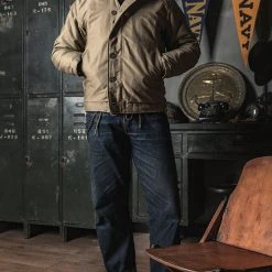 Bronson OUTERWEAR 1940s USN 3rd Type N-1 Woolen Deck Jacket - Khaki Stencil