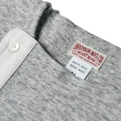 Bronson 14 Oz Side Closing Henley T-Shirt - Gray