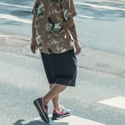 Non Stock Classic Straight Leg Double Pleated Shorts - Navy BOTTOMS