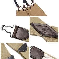 Bronson ACCESSORIES Old-Time X-Back Leather Button Suspender