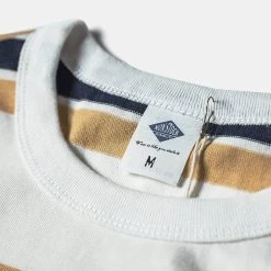 Non Stock 9.8 Oz IVY Style Striped T-Shirt - Maize/Blue TOPS