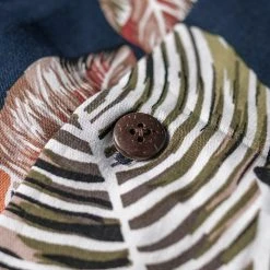 Non Stock Plants & Flowers Pattern Aloha Shirt - Navy