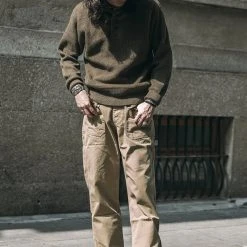 Bronson TOPS US Army High Neck Wool Sweater - Olive