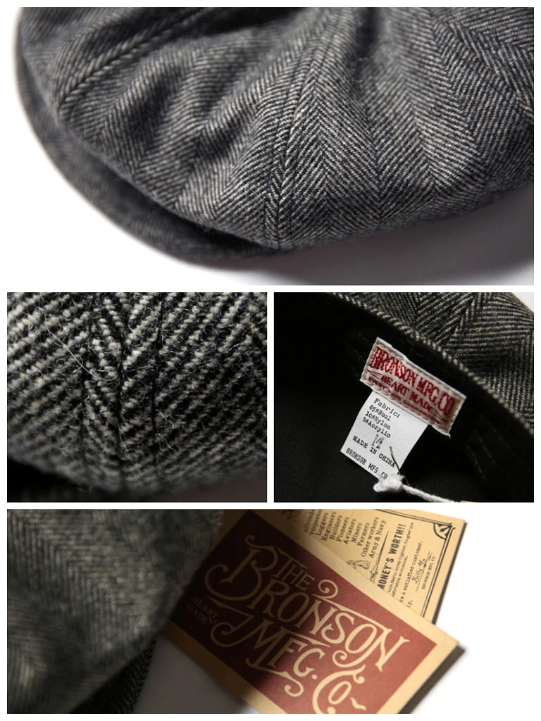 Bronson ACCESSORIES Retro Octagonal News Boy Cap 8 Bronson ACCESSORIES Retro Octagonal News Boy Cap