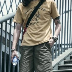 Non Stock Vintage Roosevelt Track Print Short Sleeve T-Shirt TOPS