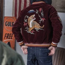 Non Stock 1950s Reversible Acetate Souvenir Jacket - Dragon Tiger Falcon OUTERWEAR