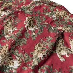 Bronson Lot AS08 Ukiyo-e Tiger & Bambo Pattern Aloha Shirt - Wine Red 19 Bronson Lot AS08 Ukiyo-e Tiger & Bambo Pattern Aloha Shirt - Wine Red