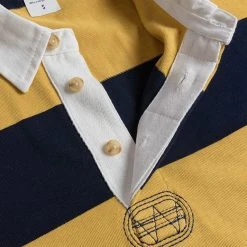 Non Stock TOPS Classic Fit Striped Jersey Rugby Shirt - Yellow And Navy Blue Stripe