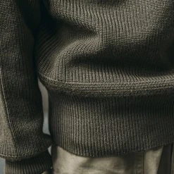 Bronson TOPS US Army High Neck Wool Sweater - Olive